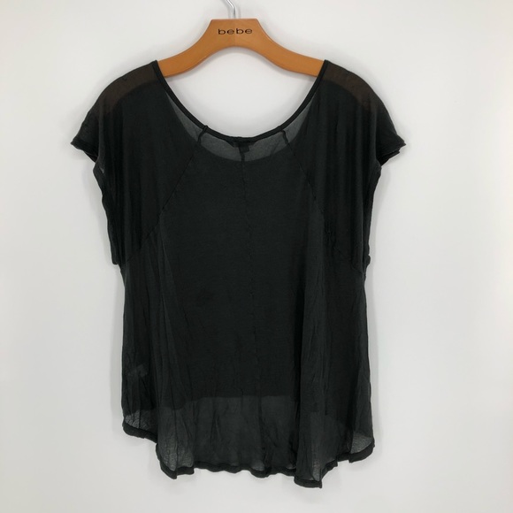 Nollie Charcoal Hi-Lo Lightweight Flowy Sheer Top - Picture 7 of 9